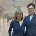 A photo with Rosa Clará and Dani Clará in a bridalstore